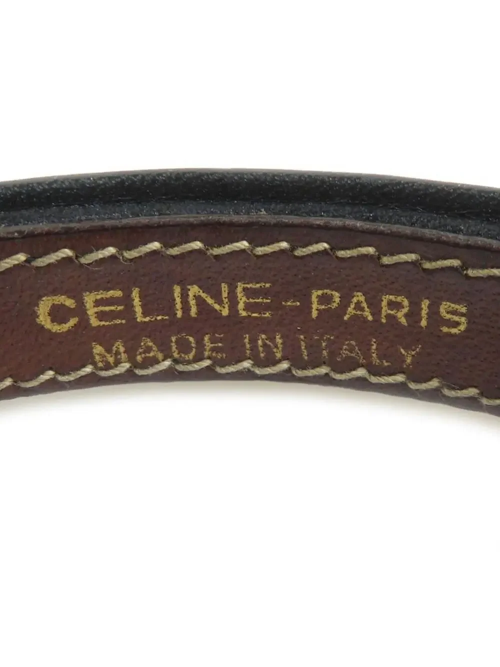 Auth Celine Bracelet Black/Gold #303072C18B